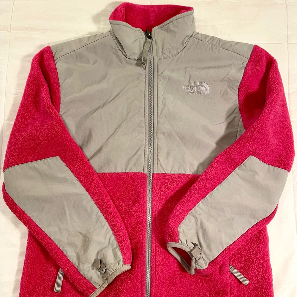 The North Face Kids' Pink and Gray Fleece Jacket